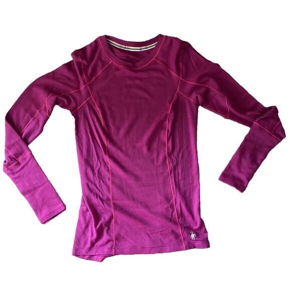 Smartwool Merino Base Layer Top Womens XS Pink Long Sleeve Crewneck - Picture 1 of 12